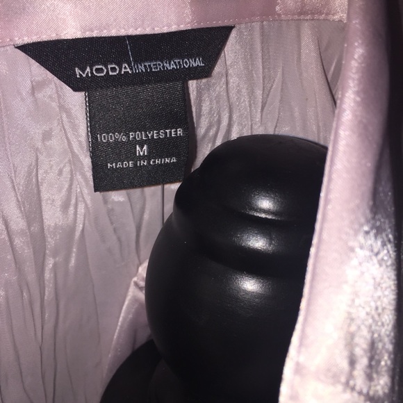 Moda International Pale Pink Crinkle Button Shirt - Picture 7 of 8